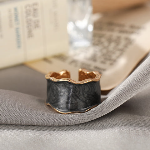 Fashion Retro Spray Color Alloy Creative Ring Rimantojewelry