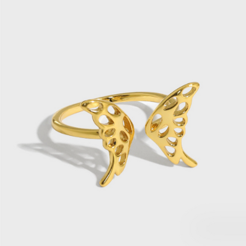 Butterfly Glossy Texture gold Ring