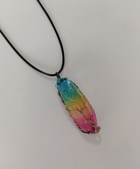 Hot Selling Stone Crystal Pillar Tree Of Life Pendant Rimantojewelry