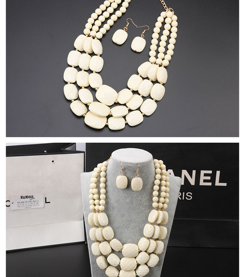 African Bib Beads Jewelry Set Rimantojewelry