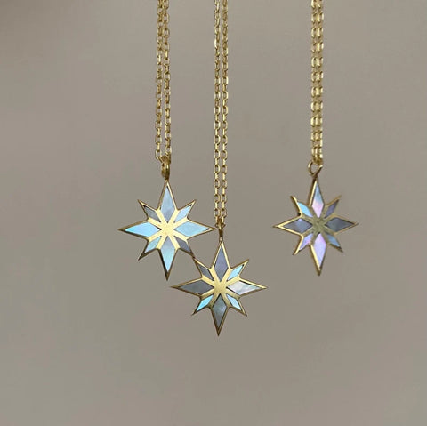 18K Gold Six Pointed Star Clavicle Chain Rimantojewelry
