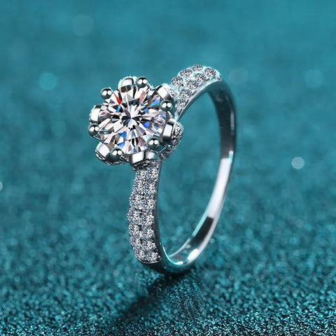 2 Carat Moissanite 925 Sterling Silver Ring front