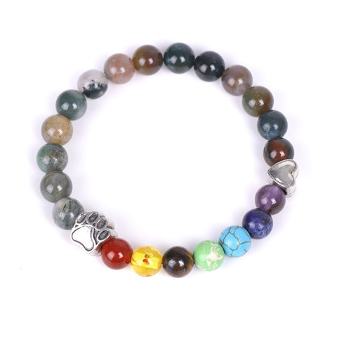 Heart Colorful Natural Stone Bracelet Rimantojewelry
