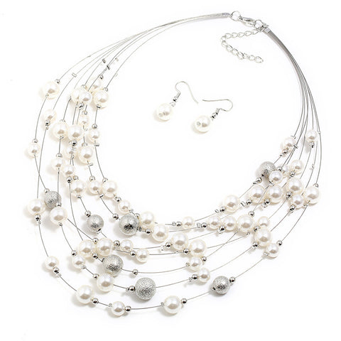 Multilayer pearl necklace pendant Success Rimantojewelry