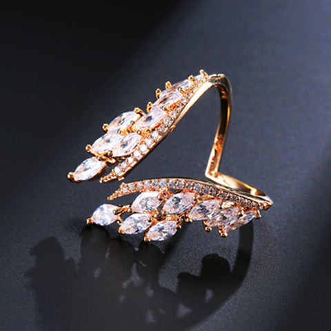 Creative Angel Wings Open-mouth, Men's Zircon Ring front