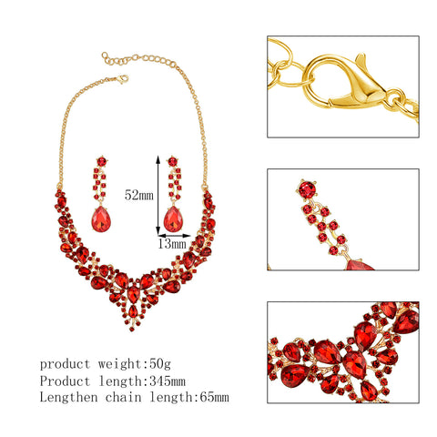 Crystal Bridal Wedding Jewelry Set Rimantojewelry