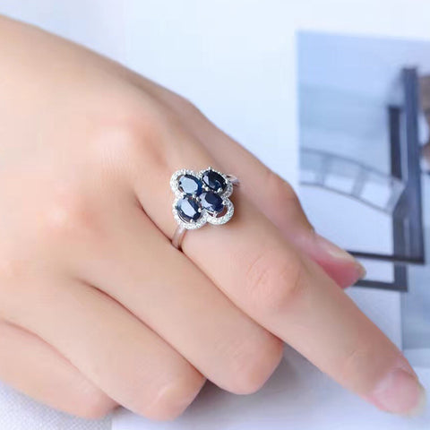 Sapphire Ring 925 Sterling Solid Silver Pear Cut Fabulous Vintage Charm Jewelry For Women Hot Sale Gift