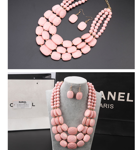 African Bib Beads Jewelry Set Rimantojewelry