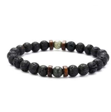 Personality Men's Black Volcanic Stone Bracelet Rimantojewelry