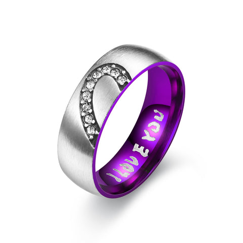 Heart Shape With Diamond purple color