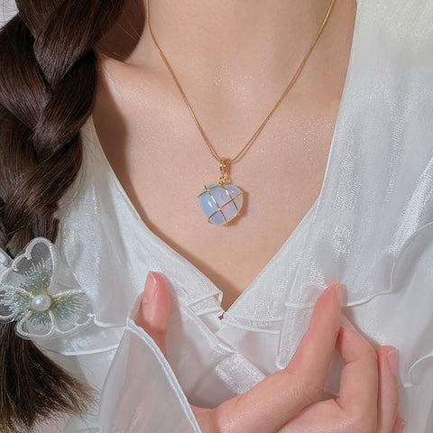 Fashion Moonstone Necklace For Cartoon Princess Love Girl Necklace Novelty Jewelry Rimantojewelry