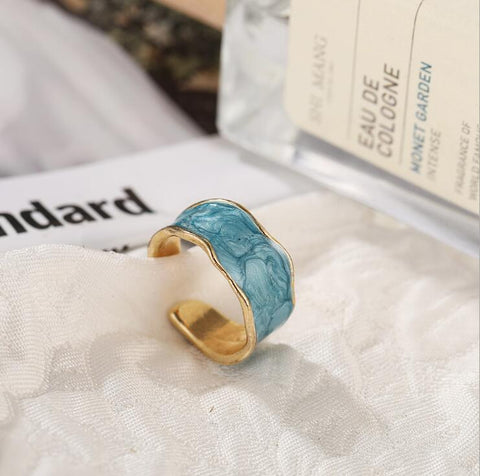 Fashion Retro Spray Color Alloy Creative Ring Rimantojewelry