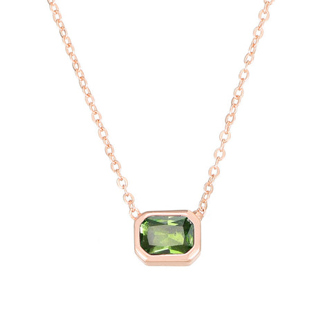 Ins Style Color Cube Sugar Zirconium Clavicle Chain Rimantojewelry