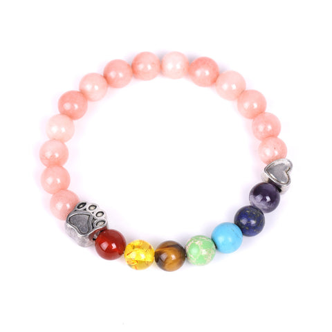 Heart Colorful Natural Stone Bracelet Rimantojewelry