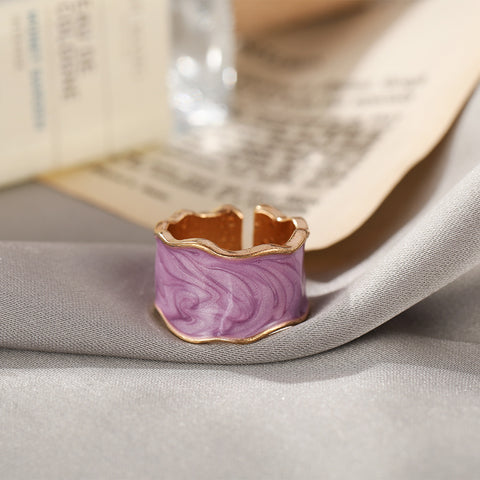 Fashion Retro Spray Color Alloy Creative Ring Rimantojewelry