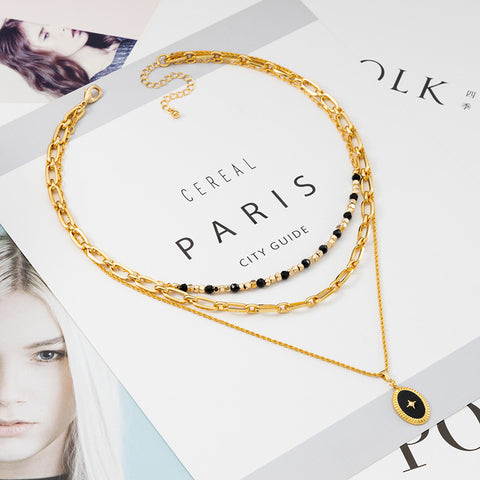 18k Gold Necklace Accessories Star Clavicle Chain|COLLAR JUSOL Rimantojewelry