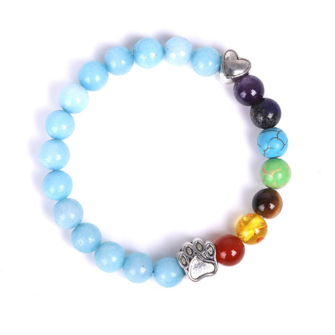 Heart Colorful Natural Stone Bracelet Rimantojewelry