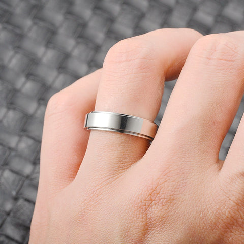 Stainless Steel Rotatable Spinner Ring Moon Stars Relieve Anxiety Rings plain
