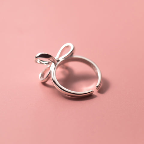 Bow Ring Fashionable Simple Line Women's Jewelry back