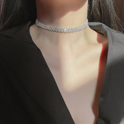 Full Rhinestone Necklace Necklace Clavicle Chain Necklace Fashion Necklace Rimantojewelry