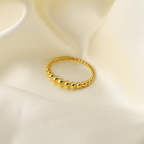 European And American INS Style Chic Small Dot Mini Ring 18K Gold Plating Rimantojewelry