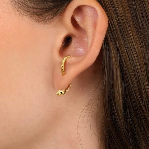 925 Sterling Silver Snake Adjustable Ear Studs Rimantojewelry