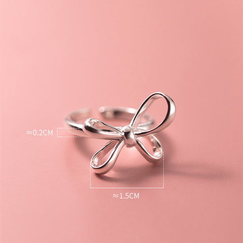 Bow Ring Fashionable Simple Line Women's Jewelry detail