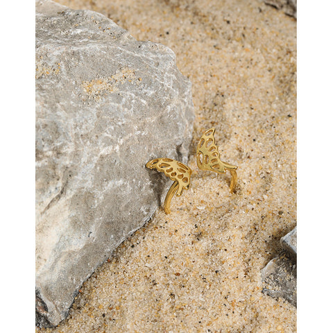 Butterfly Glossy Texture gold Ring