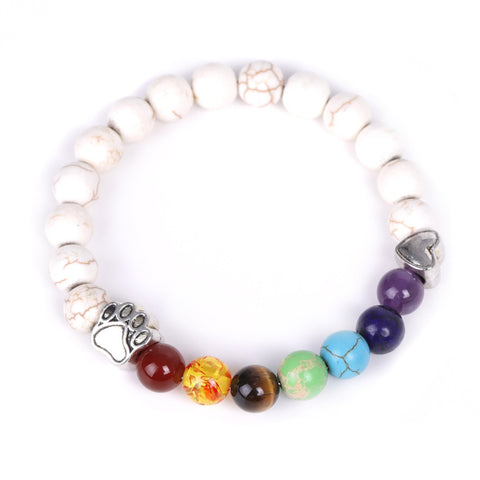 Heart Colorful Natural Stone Bracelet Rimantojewelry