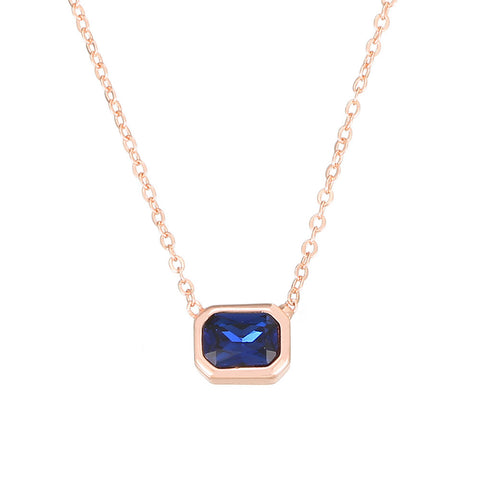 Ins Style Color Cube Sugar Zirconium Clavicle Chain Rimantojewelry