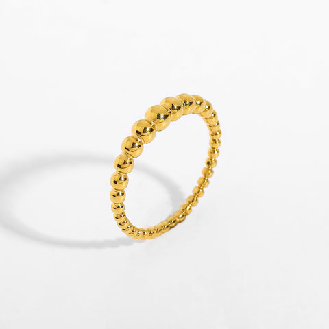European And American INS Style Chic Small Dot Mini Ring 18K Gold Plating Rimantojewelry