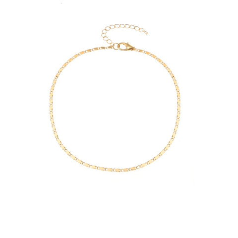 Bohemian Simple Women's All-Match Box Chain Summer Anklet Beaded Beach Rimantojewelry