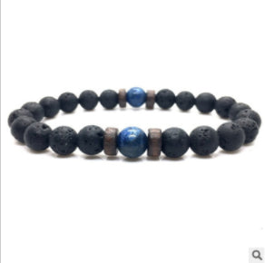 Personality Men's Black Volcanic Stone Bracelet Rimantojewelry