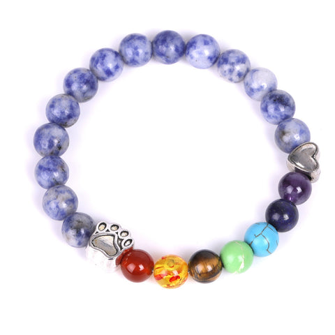 Heart Colorful Natural Stone Bracelet Rimantojewelry