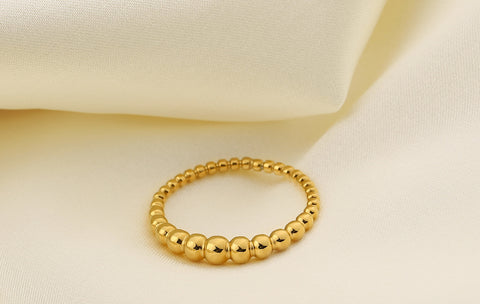 European And American INS Style Chic Small Dot Mini Ring 18K Gold Plating Rimantojewelry