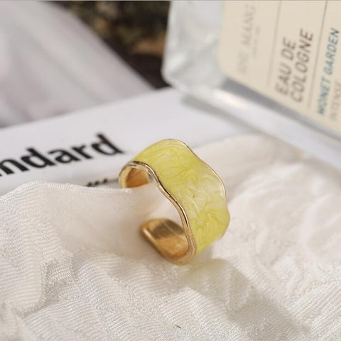 Fashion Retro Spray Color Alloy Creative Ring Rimantojewelry