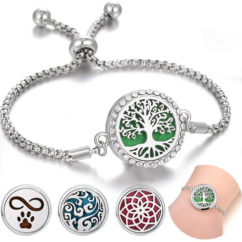 Hollow Stainless Steel Adjustable Aromatherapy Bracelet Jewelry Rimantojewelry